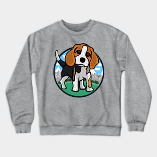 Adorable Beagle Puppy in Nature Crewneck Sweatshirt